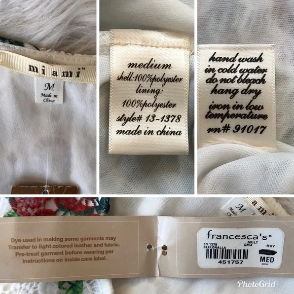 Miami White Lace Floral Detail Sheath Dress, size Medium - Picture 8 of 8